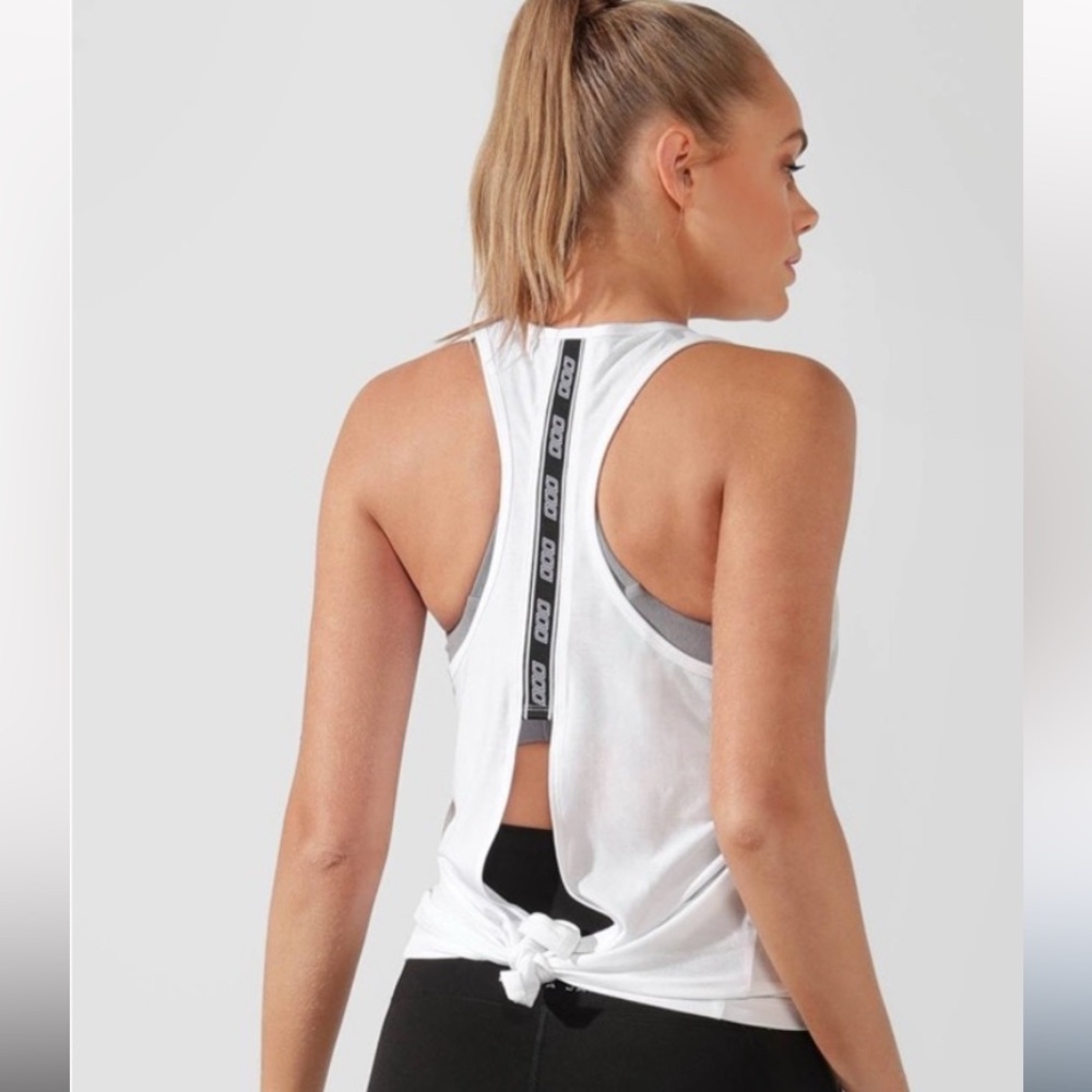 Lorna Jane White Tie Back Tank Top